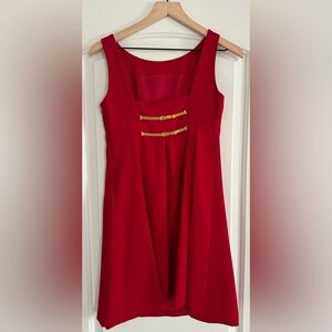 Jones New York Red Dress with Gold Accents